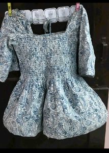 Boho Paisley Print Smocked Blouse
