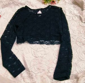 Black Laceh&amp;m Long Sleeve Top