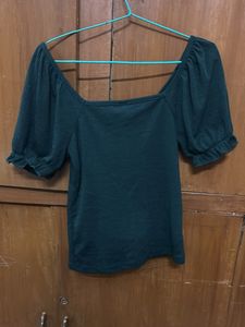 Chic Puff Sleeve Square Neck Top