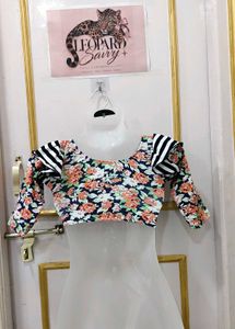 Floral Print Crop Blouse