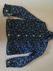Chic Denim Jacket with Star Print for 9-10 years