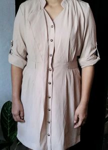 Knee Length Nude Classy Dress