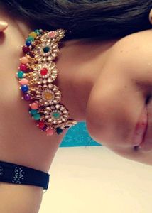 Royal Multicolor Kundan Choker Set with Maangteeka