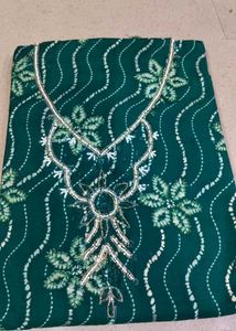 Embellished Green Kurta Suit