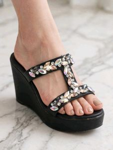 Sparkling Wedge Sandals