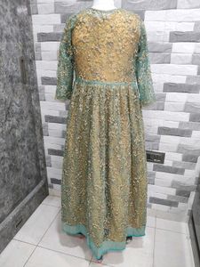Heavy Gown With Pearl Shrug