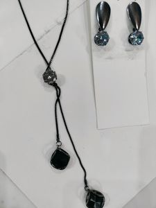 oxidised earrings And Chain