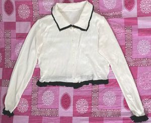 Chic White Button-Up Cardigan