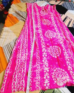 Vibrant Pink Tie-Dye Maxi Dress
