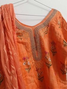 3xl Size beautiful  3 piece Embroidered Kur
