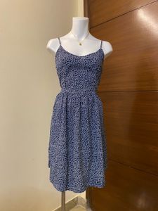 Navy Ditsy Strap Mini Dress 🫐