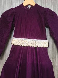 Elegant Velvet Girls' Dress