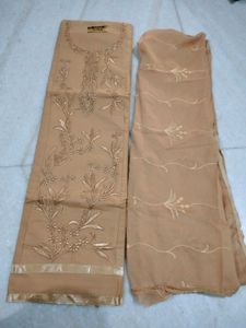 Elegant beige Dress Material