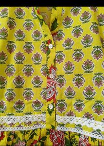 Beautiful Yellow Floral Print Kurta