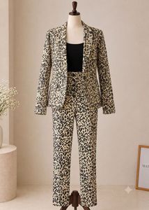 Leopard Print Blazer & Pant Set