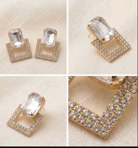 Elegant Square Crystal Earrings