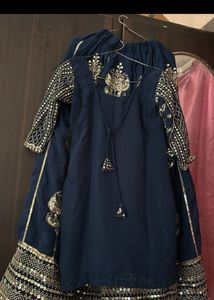 Embellished Navy Blue Lehenga Choli