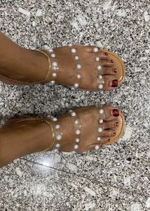 Chic Pearl Embellished Flat Sandals