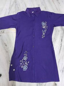 Purple Kurta Set with Embroidery