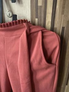 Stylish Coral Belted Pants