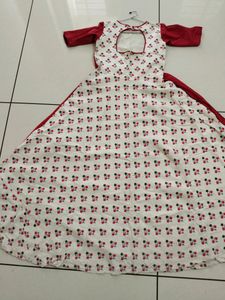 Flower Design Pure Cotton Gaun