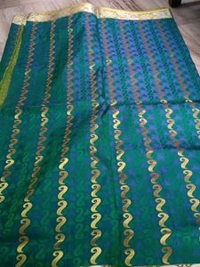 Green &amp; Gold Ethnic Saree