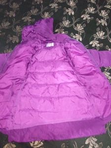 Purple Quilted Puffer Coat