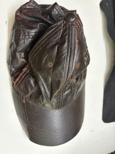 Brown Faux Leather Cap