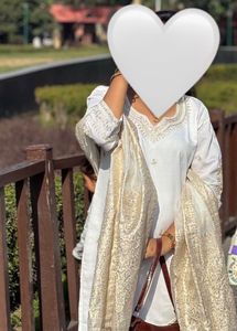 Elegant Cream Embroidered Kurta Set