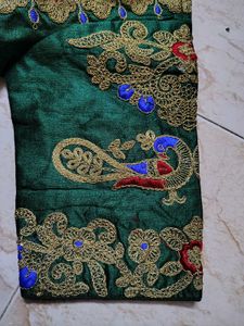 Emerald Green Embroidered Blouse