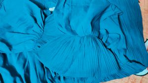 Teal Pleated Top