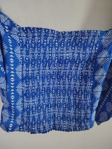 Blue Printed Crop Top and Palazzo Set(co-ord set)