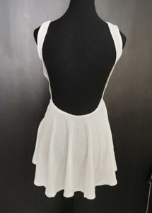 White Sleeveless Flared Mini Dress