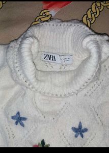 Floral Embroidered Knit Sweater