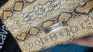 Just Cavalli Snakeskin With Oxidised Chain Bag