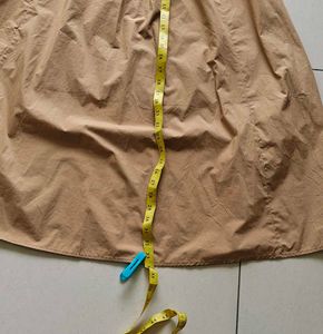 Tan Skirt with Smocked Waist