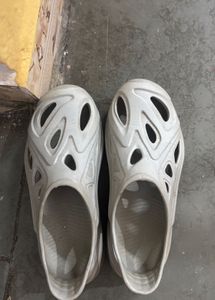Stylish Grey Cut-Out Clogs