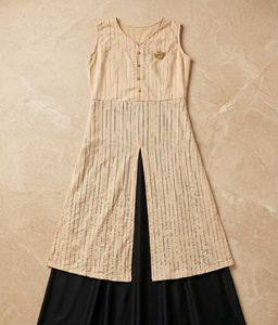 Elegant Striped Gown Dress