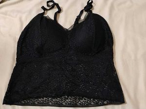 Black Padded Lace Bralette Top