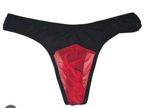 Men's Black Mesh Thong Panty