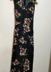 Black Dress Floral Print For Girl Or Woman 30 Bust