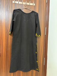 Embroidered Black Kurta