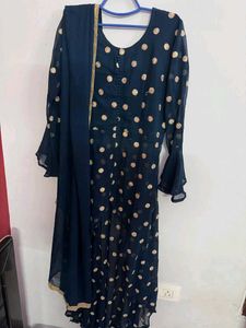 Elegant Navy Blue Kurta Set naira style