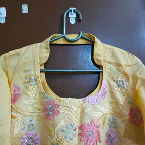 Yellow Embroidered Kurta Set