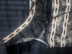 VINTAGE BABYDOLL Sheer Black Lace Top