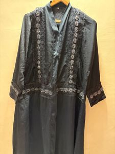 Elegant Black Abaya with Lace