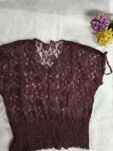 Drop Shoulder Net Top