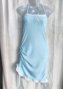 Cute Ruched Mini Dress with Cardigan