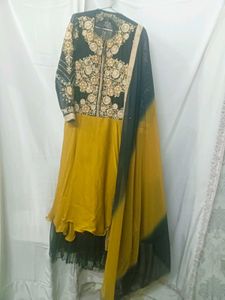Embroidered Gown with dupatta