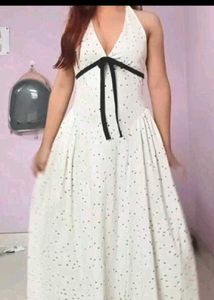 Polka Dot Halter Neck Maxi Dress